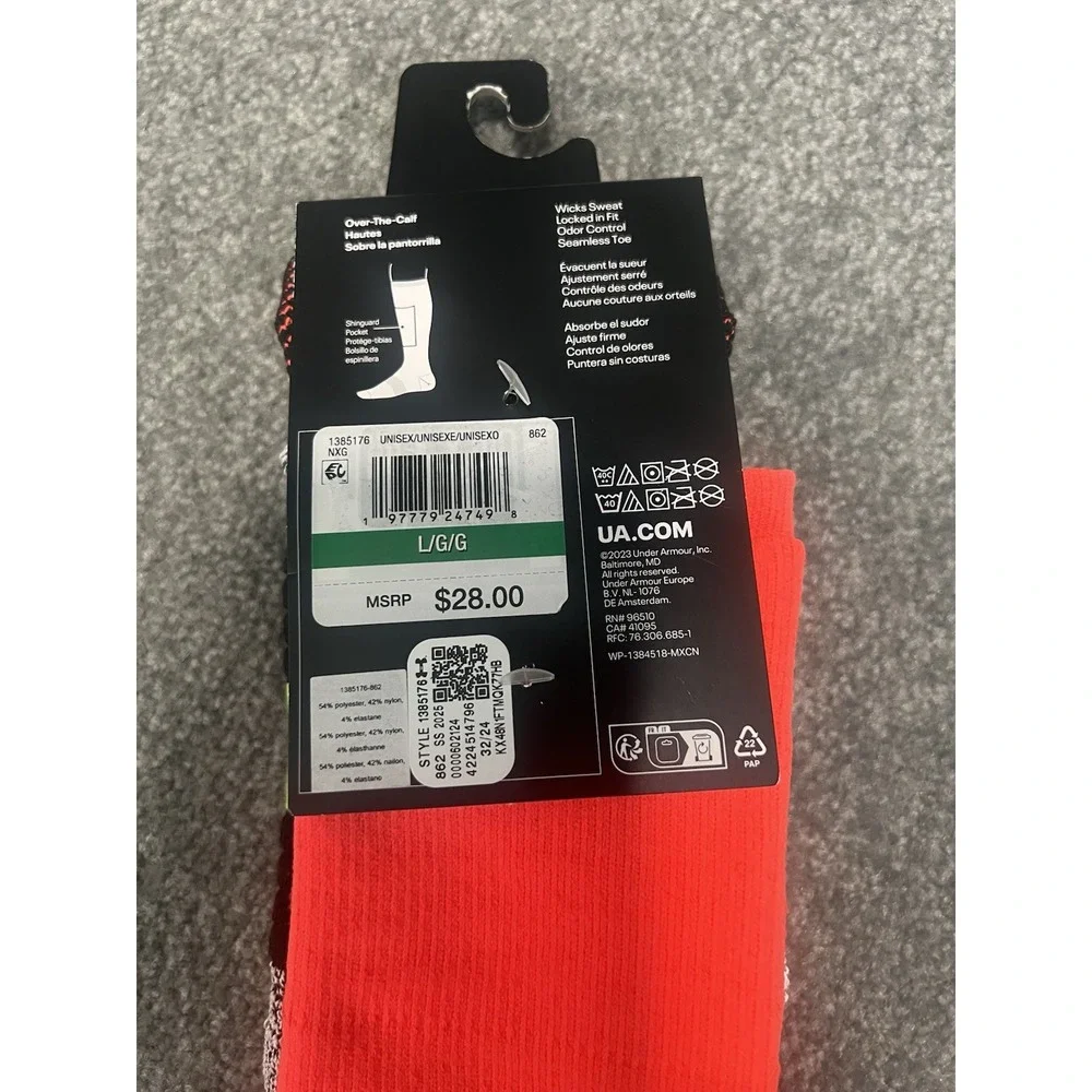 Under Armor‎ Unisex Cushioned Shin Guard Pocket Armor Grip Socks New